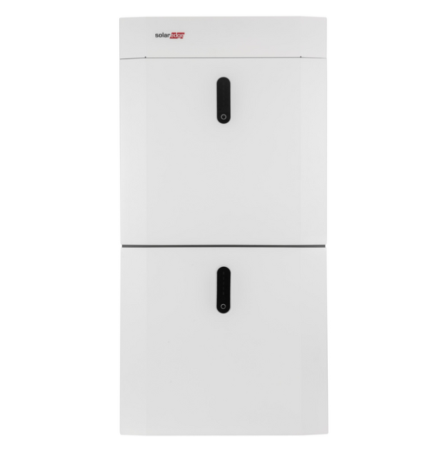 SolarEdge thuisbatterij van twee gestapelde witte modules