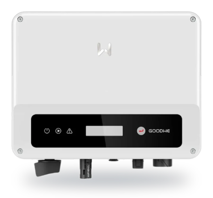 Witte GoodWe-omvormer met display